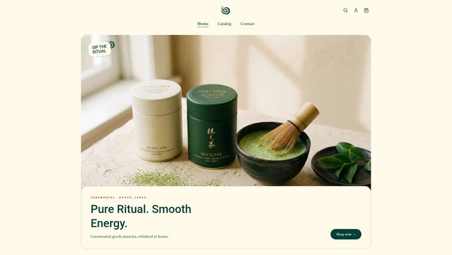 صورة من موقع Ark Matcha — Live Site