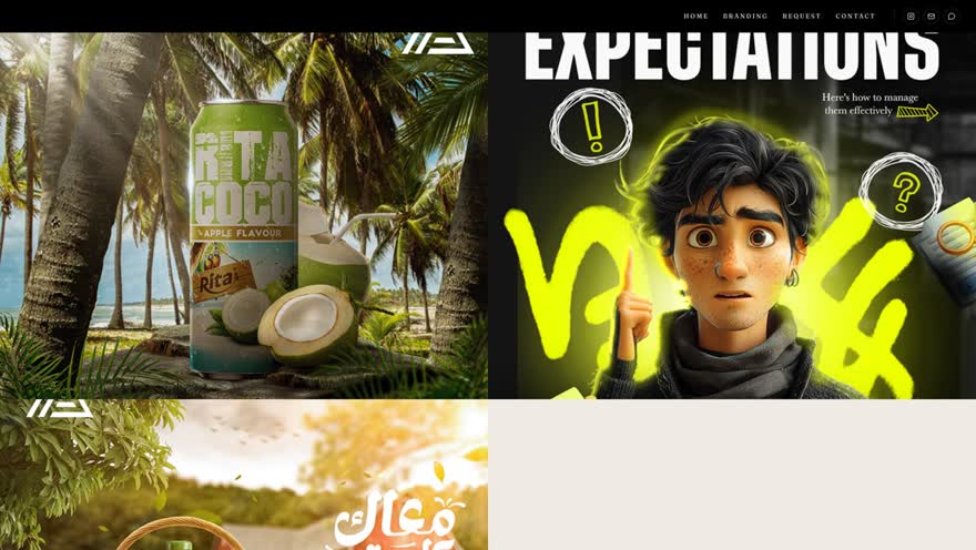 صورة من موقع Khyal Agency — Graphic Design Portfolio