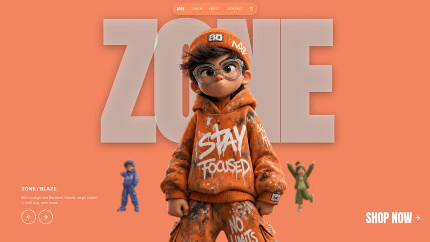 صورة من موقع ZONE Streetwear — Live Site