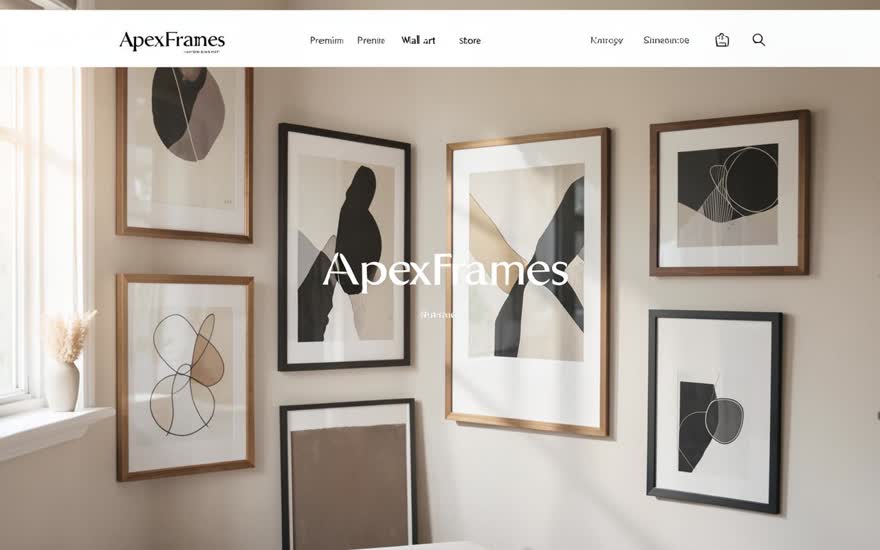 صورة من موقع ApexFrames — Premium Wall Art — Live Site