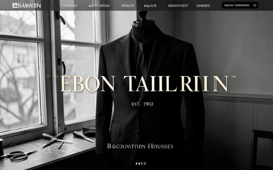 صورة من موقع Ebon Tailoring — Bespoke Tailoring House — Live Site