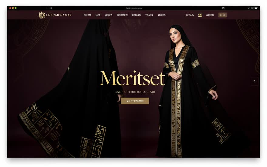 صورة من موقع Meritset — Luxury Lingerie & Abayas — Live Site