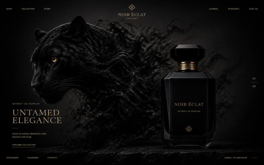 صورة من موقع Noir Elixir — Niche Perfume House — Live Site